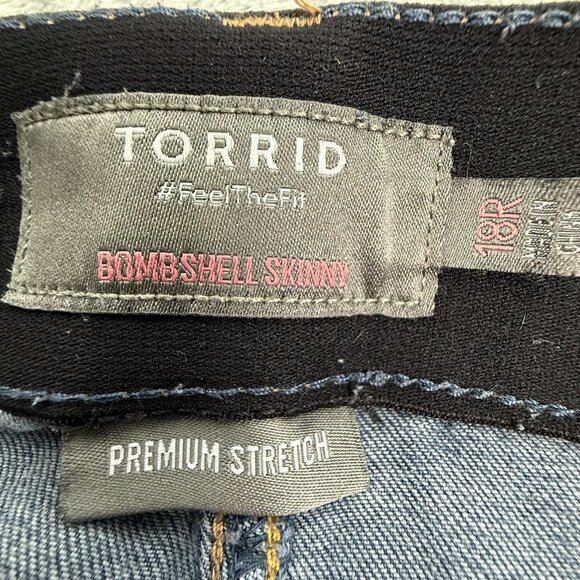 Torrid Jeans Womens 18R Bombshell Skinny Premium Stretch Preppy Blue Denim 36x27 - Picture 2 of 9